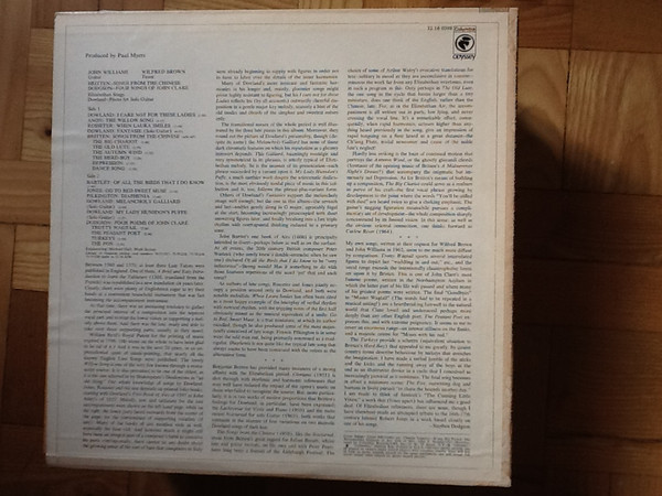 John Williams (7), Wilfred Brown - Britten • Songs From The Chinese / Dodgson • Four Poems Of John Clare / Elizabethan Songs / Dowland • Pieces For Solo Guitar (LP)