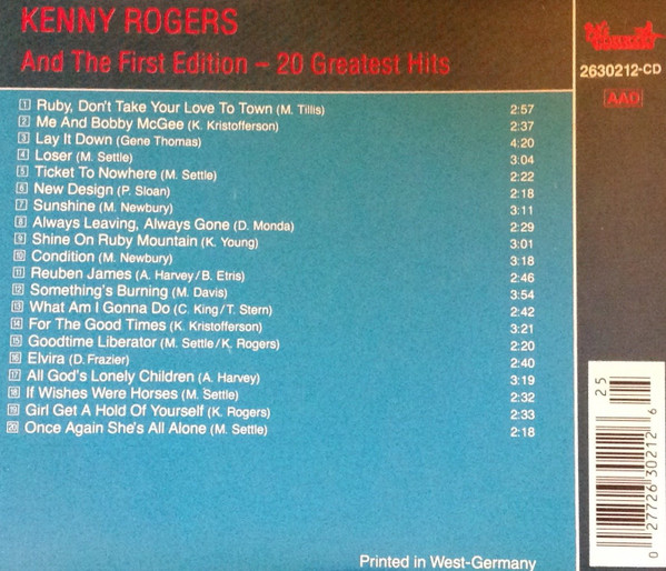Kenny Rogers And The First Edition* - 20 Greatest Hits (CD, Comp)