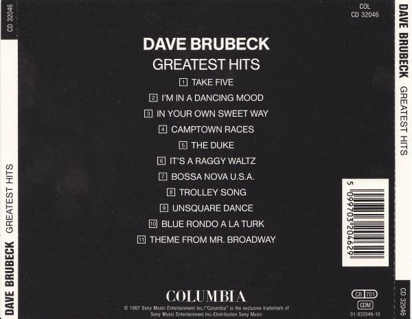 Dave Brubeck - Dave Brubeck's Greatest Hits (CD, Comp, RE)