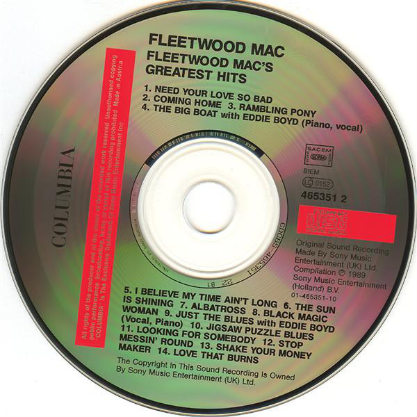 Fleetwood Mac - Fleetwood Mac's Greatest Hits (CD, Comp, RE, RP)