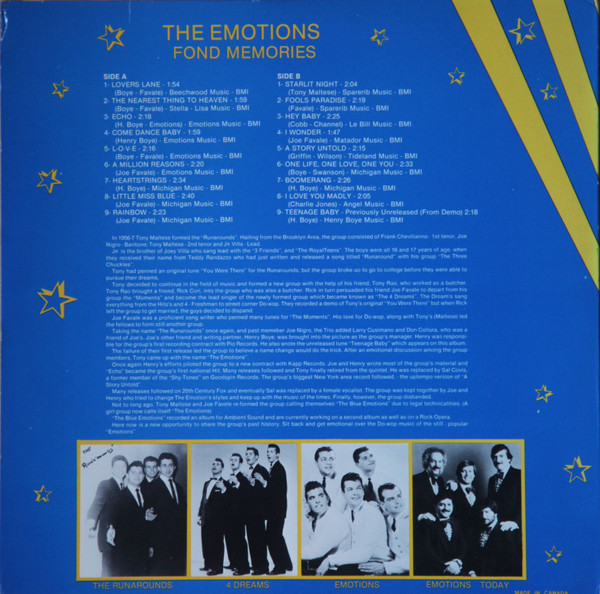 The Emotions (5) - Fond Memories (LP, Comp)