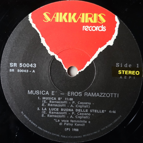 Eros Ramazzotti - Musica Ãˆ (LP, Album)