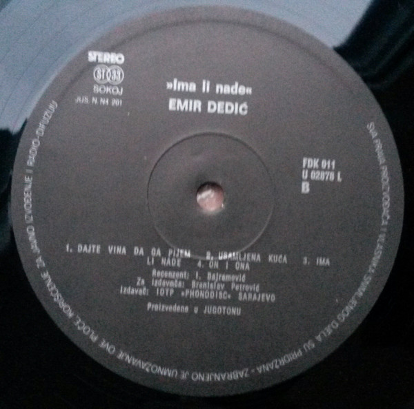 Emir Dedić Uz Orkestar Ljube Kešelja - Ima Li Nade (LP, Album)