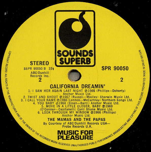 The Mamas & The Papas - Best Of The Mamas & The Papas - California Dreamin' (LP, Comp)