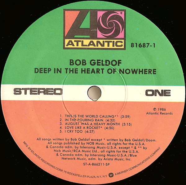 Bob Geldof - Deep In The Heart Of Nowhere (LP, Album)