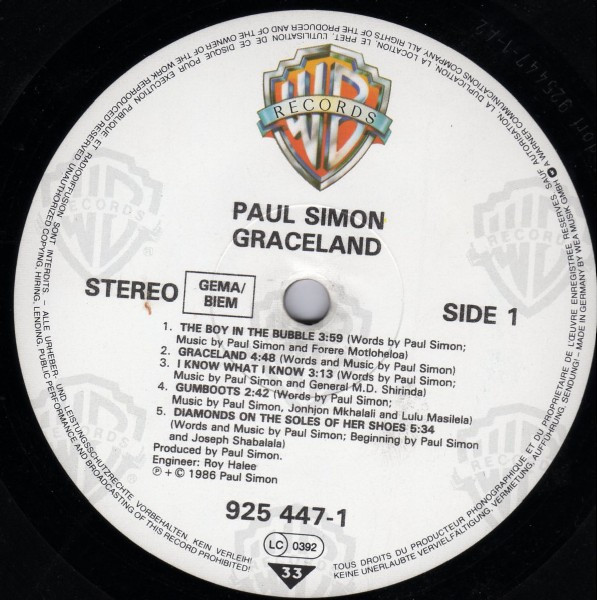 Paul Simon - Graceland (LP, Album)