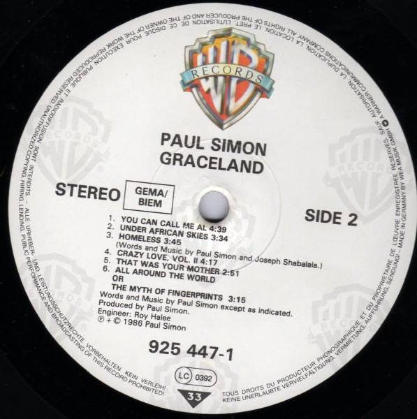 Paul Simon - Graceland (LP, Album)