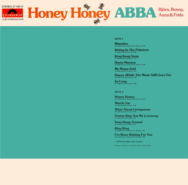 ABBA, Björn, Benny, Anna & Frida* - Honey Honey (LP, Comp, Club)