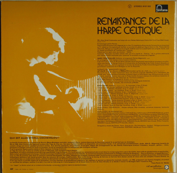 Alan Stivell - Renaissance De La Harpe Celtique (LP, Album, RE, Gat)