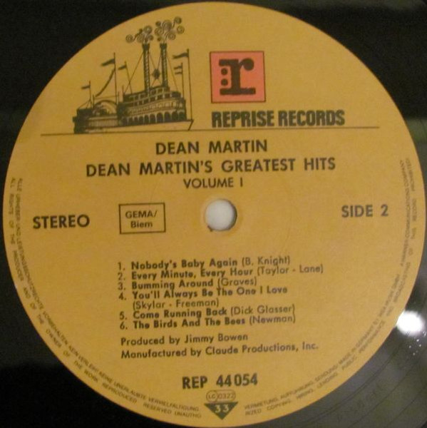Dean Martin - Dean Martin's Greatest Hits! Volume 1 (LP, Comp, RE)