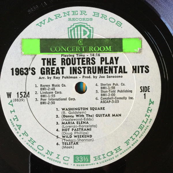 The Routers - The Routers Play 1963's Great Instrumental Hits (LP, Album, Promo)