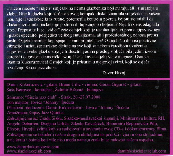 Damir Kukuruzović Gypsy Jazz Quintet* Featuring Angelo Debarre, Loulou Djine, Zdenka Kovačiček - Green Hill Gypsy Swing (CD, Album + DVD-V, PAL)