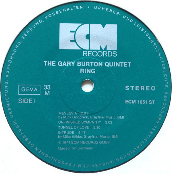 The Gary Burton Quintet* With Eberhard Weber - Ring (LP, Album)