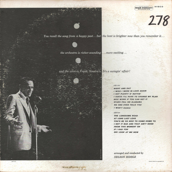 Frank Sinatra - A Swingin' Affair! (LP, Album, Mono, Scr)