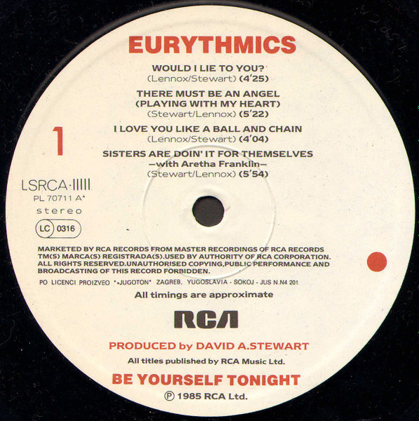 Eurythmics - Be Yourself Tonight (LP, Album)