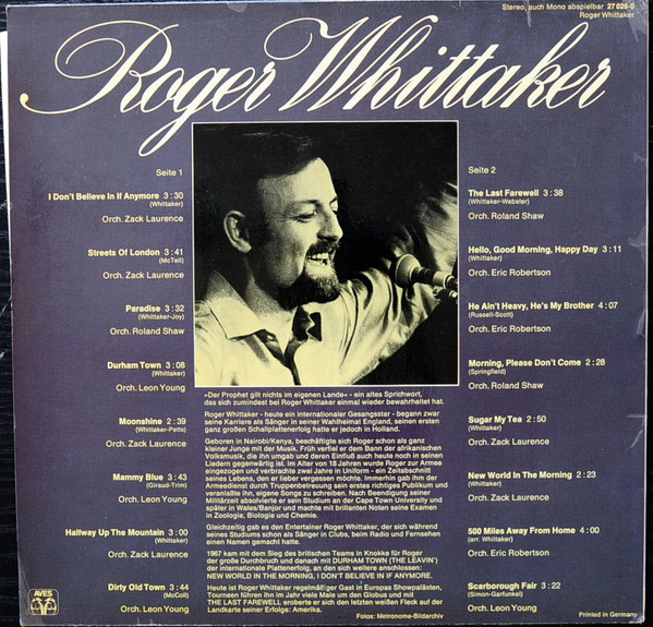 Roger Whittaker - Roger Whittaker (LP, Comp, Club, S/Edition)