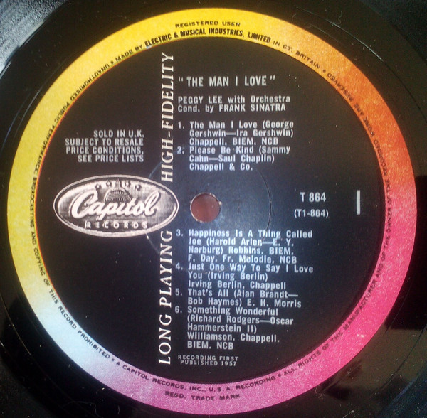 Peggy Lee - The Man I Love (LP, Album, Mono)