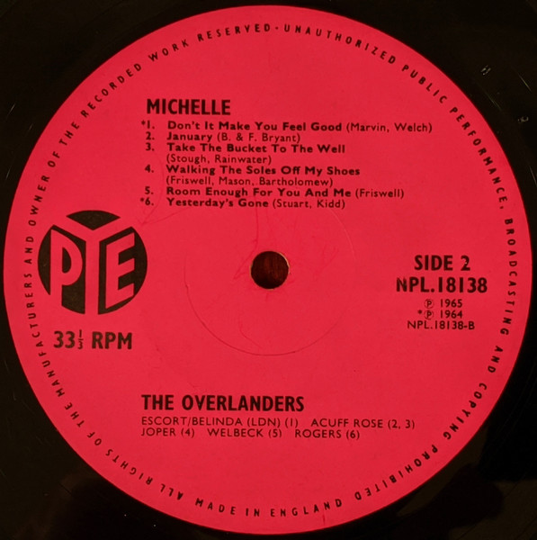 The Overlanders - Michelle (LP, Album, Mono)