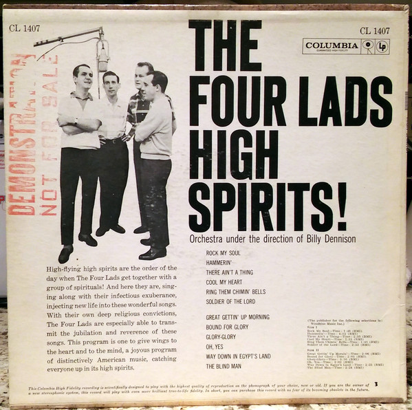 The Four Lads - High Spirits! (LP, Album, Mono)