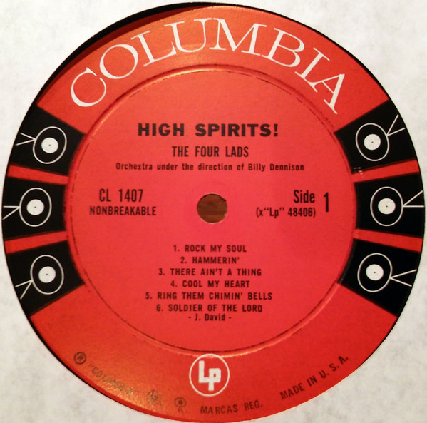 The Four Lads - High Spirits! (LP, Album, Mono)