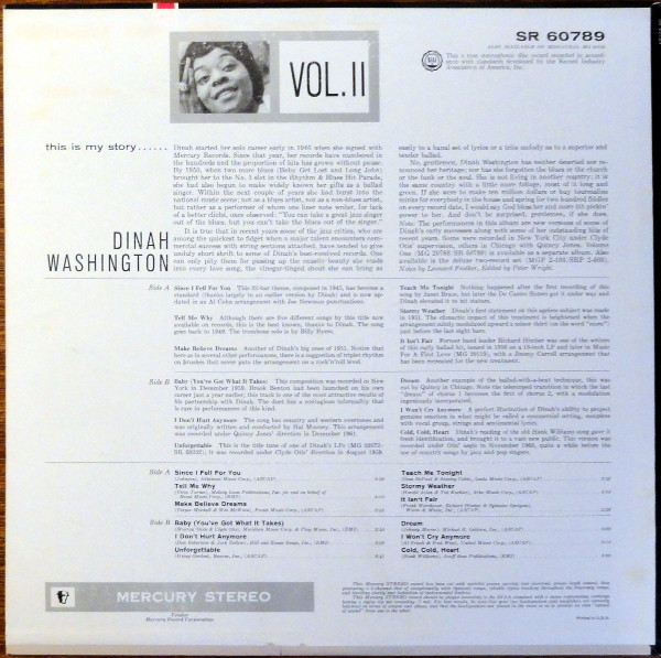 Dinah Washington - This Is My Story: Volume Two (LP, Comp)
