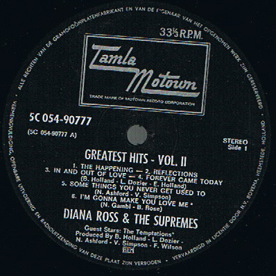 Diana Ross & The Supremes* - Greatest Hits Volume 2 (LP, Comp, Bla)
