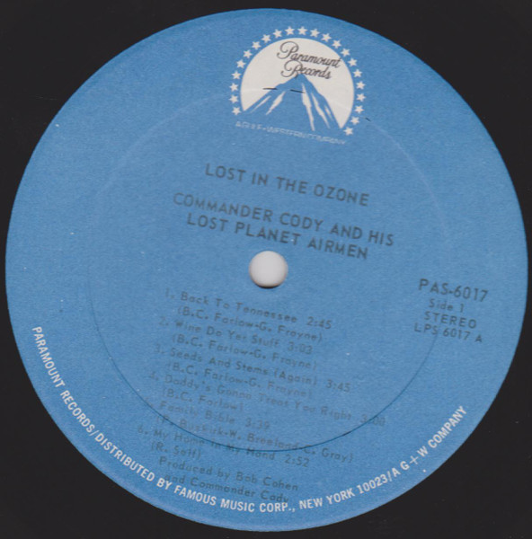 Commander Cody And His Lost Planet Airmen - Lost In The Ozone (LP, Album, RP, Ric)