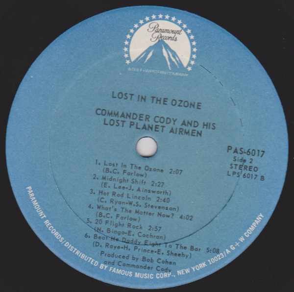 Commander Cody And His Lost Planet Airmen - Lost In The Ozone (LP, Album, RP, Ric)