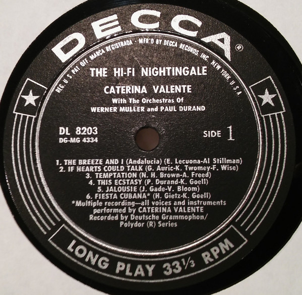 Caterina Valente - The Hi-Fi Nightingale... (LP, Album, Mono)