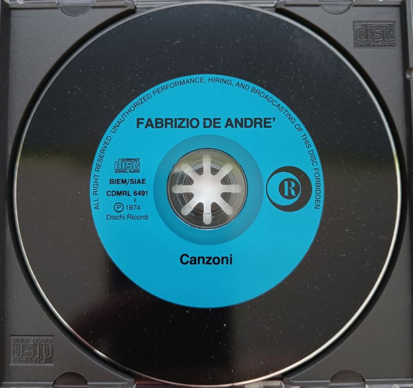 Fabrizio De Andre'* - Canzoni (CD, Album, RE)