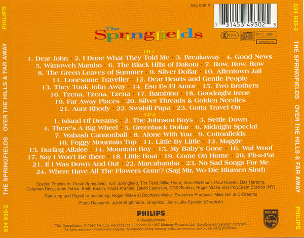 The Springfields - Over The Hills And Far Away (2xCD, Comp)