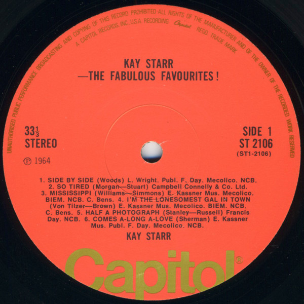 Kay Starr - The Fabulous Favorites! (LP, RE)