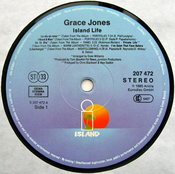 Grace Jones - Island Life (LP, Comp, Gat)