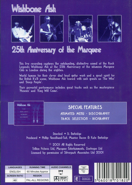 Wishbone Ash - 25th Anniversary Of The Marquee (DVD-V, RE, PAL)