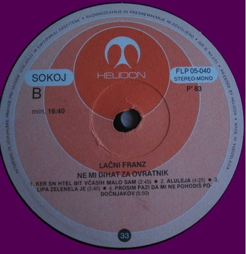 LaÄni Franz - Ne Mi Dihat Za Ovratnik (LP, Album)