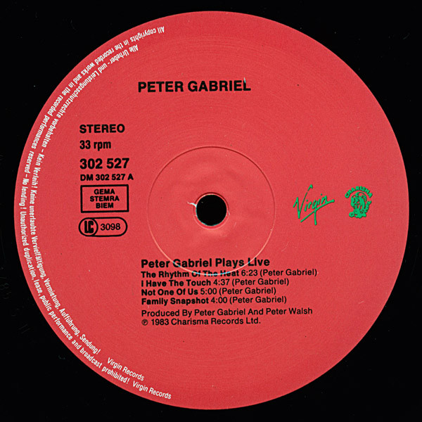 Peter Gabriel - Plays Live (2xLP, Album, RE)