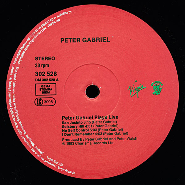 Peter Gabriel - Plays Live (2xLP, Album, RE)