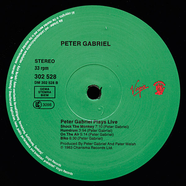 Peter Gabriel - Plays Live (2xLP, Album, RE)