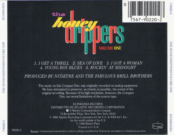 The Honeydrippers - Volume One (CD, EP, RE)