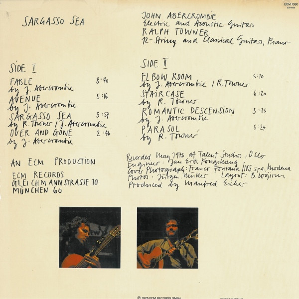 John Abercrombie, Ralph Towner - Sargasso Sea (LP, Album)