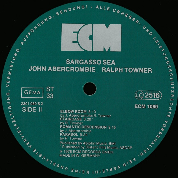 John Abercrombie, Ralph Towner - Sargasso Sea (LP, Album)