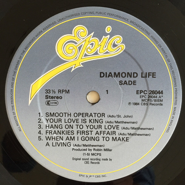 Sade - Diamond Life (LP, Album, Gat)