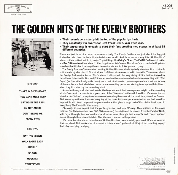 The Everly Brothers* - The Golden Hits Of The Everly Brothers (LP, Comp, RE)