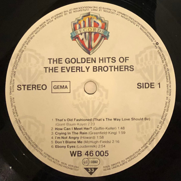 The Everly Brothers* - The Golden Hits Of The Everly Brothers (LP, Comp, RE)