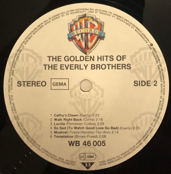 The Everly Brothers* - The Golden Hits Of The Everly Brothers (LP, Comp, RE)