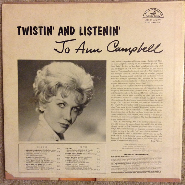 Jo Ann Campbell - For Twistin' And Listenin' / Boy Crazy (LP, Album, Mono)