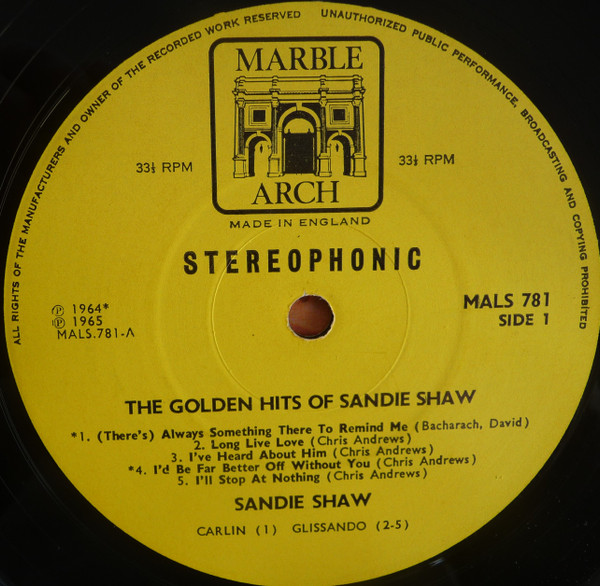 Sandie Shaw - The Golden Hits Of Sandie Shaw (LP, Comp)
