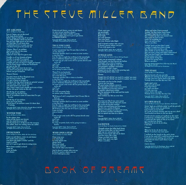 The Steve Miller Band* - Book Of Dreams (LP, Album, NAM)