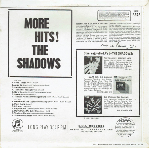 The Shadows - More Hits! The Shadows (LP, Comp, RE)