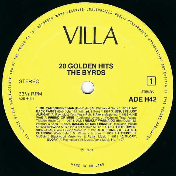 The Byrds - 20 Golden Hits (LP, Comp)